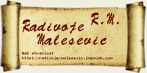 Radivoje Malešević vizit kartica